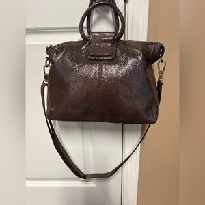 Hobo Sheila Medium Satchel in Metallic coffee Leather